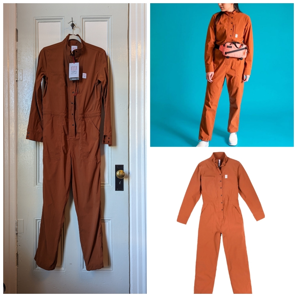 Topo Designs Women's Coveralls in Brick Size Medium